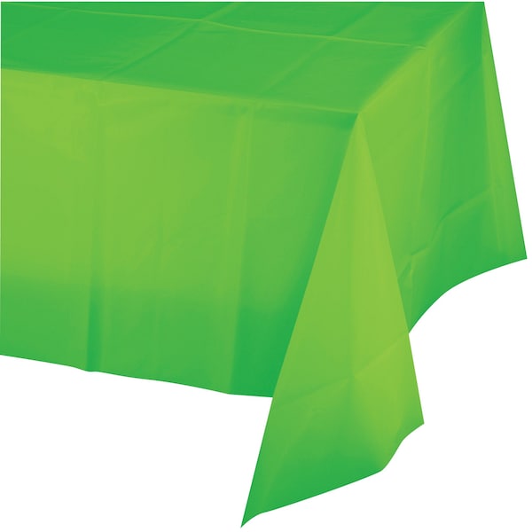 Touch Of Color Fresh Lime Green Plastic Tablecloth, 108"x54", 12PK 723123 - main